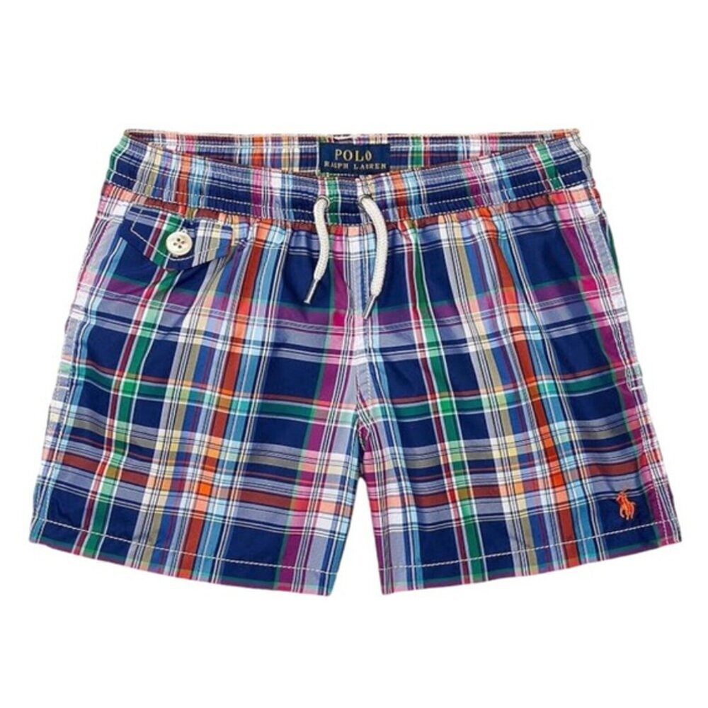 NWT Polo Ralph Lauren Men's Swim Trunks Traveler Multicolor Plaid XXL